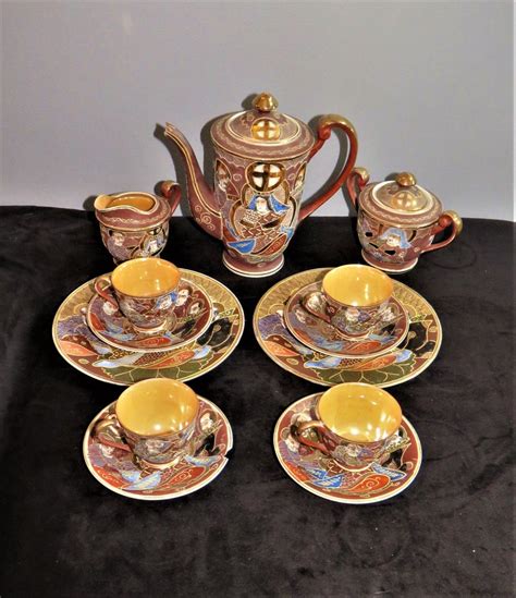 satsuma porcelain tea set|satsuma tea set markings.